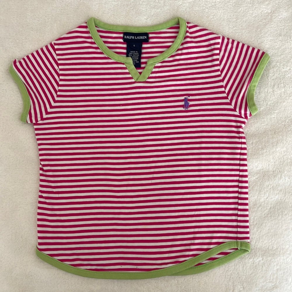 Ralph Lauren red white shirt size 6